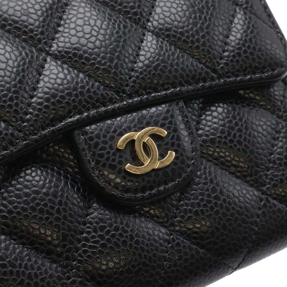 CHANEL Black Caviar Leather Logo Wallet - Picture 5 of 10